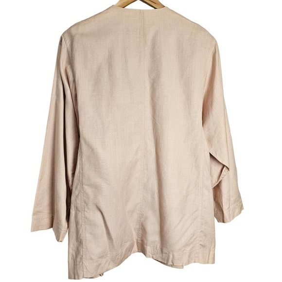 Christian Dior Vintage Blazer Womens Size 12 Pink Linen Business Casual 90s - Picture 2 of 9